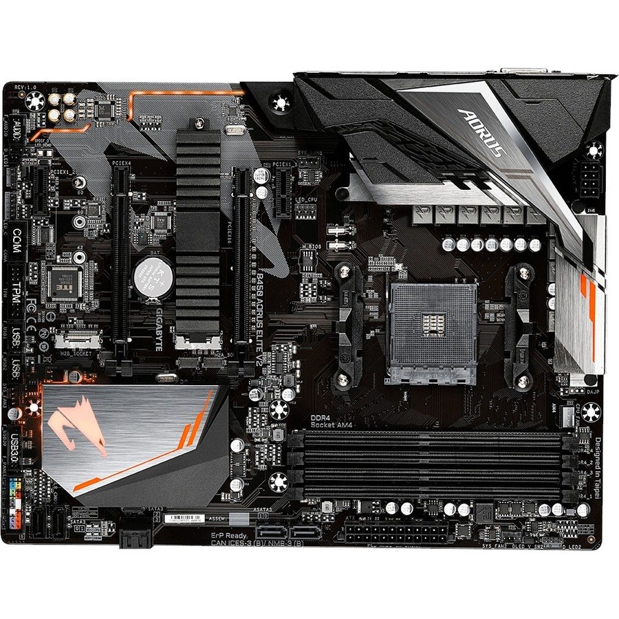 Aorus Ultra Durable B450 AORUS ELITE V2 Desktop Motherboard - AMD B450 Chipset - Socket AM4 - ATX