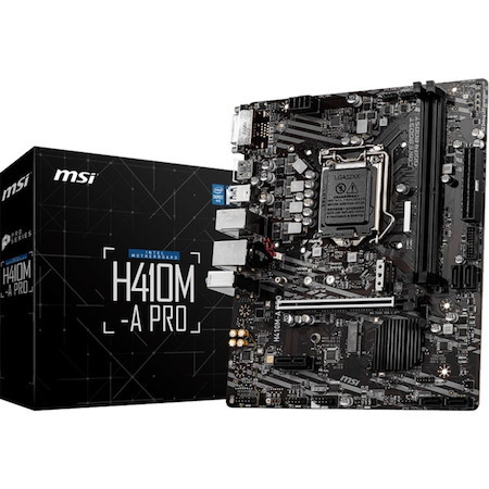 MSI H410M-A PRO Desktop Motherboard - Intel H410 Chipset - Socket LGA-1200 - Micro ATX
