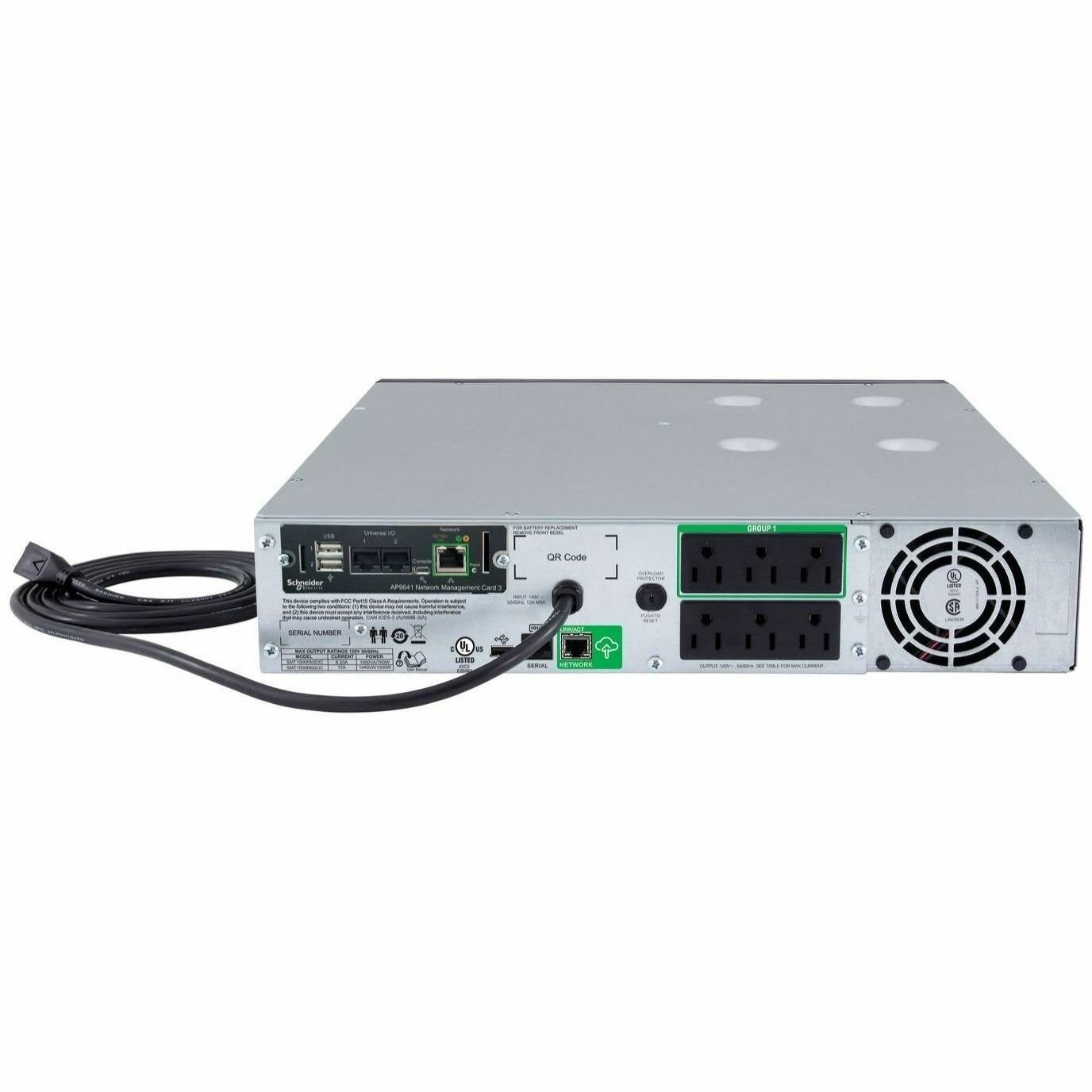 [TAA] APC Smart-UPS, Line Interactive, 1500VA, Rackmount 2U, 120V, 6 NEMA 5-15R outlets, SmartConnect Port+Network Card, AVR, LCD, TAA