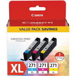 Canon CLI-271 Original Inkjet Ink Cartridge - Tri-pack - Cyan, Magenta, Yellow Pack