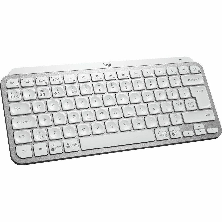 Logitech MX Keys Mini Keyboard - Wireless Connectivity - USB Interface - English (UK) - QWERTY Layout - Pale Gray