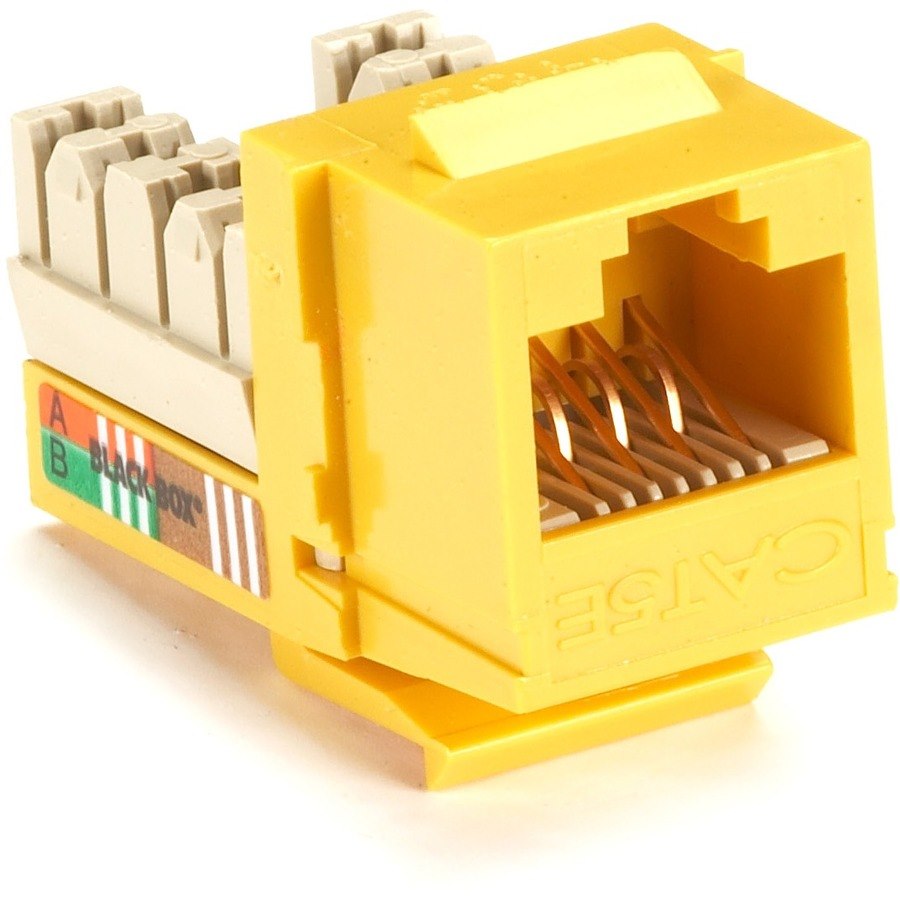 Black Box GigaBase Plus CAT5e Keystone Jack - Unshielded, RJ45, Yellow