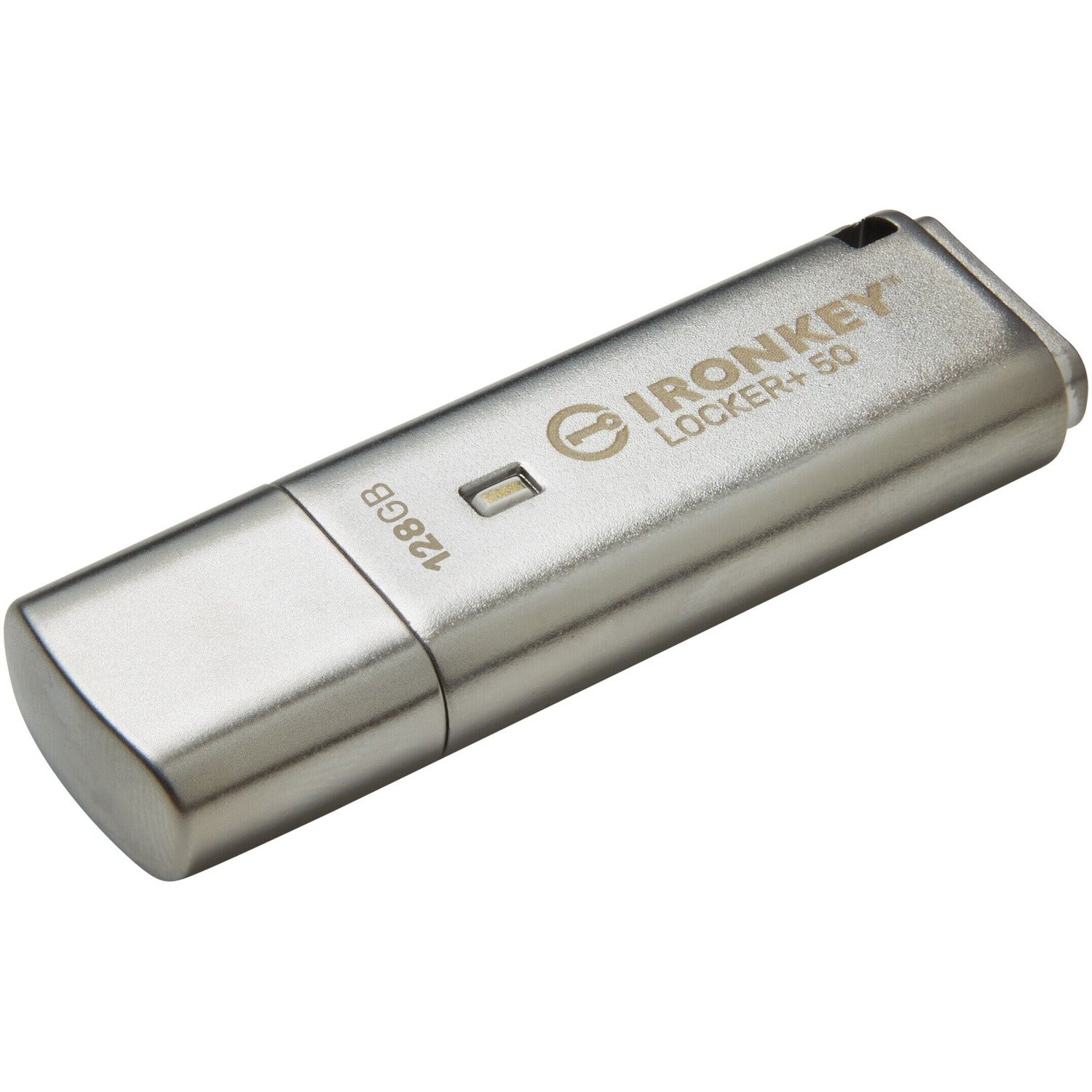 IronKey 128 GB USB 3.2 (Gen 1) Type A Flash Drive - Silver - XTS-AES, 256-bit AES - TAA Compliant