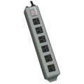 Tripp Lite by Eaton Industrial Power Strip, 6 Right-Angle Outlets, 15 ft. (4.6 m) Cord, Mounting Tabs