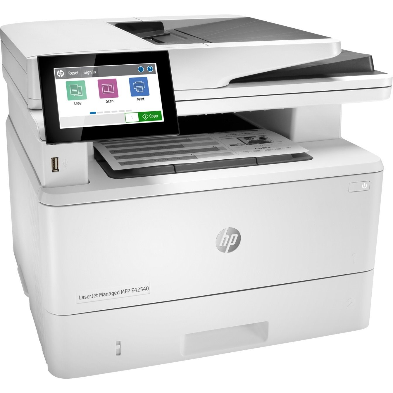 HP LaserJet Managed E42540f Laser Multifunction Printer - Monochrome