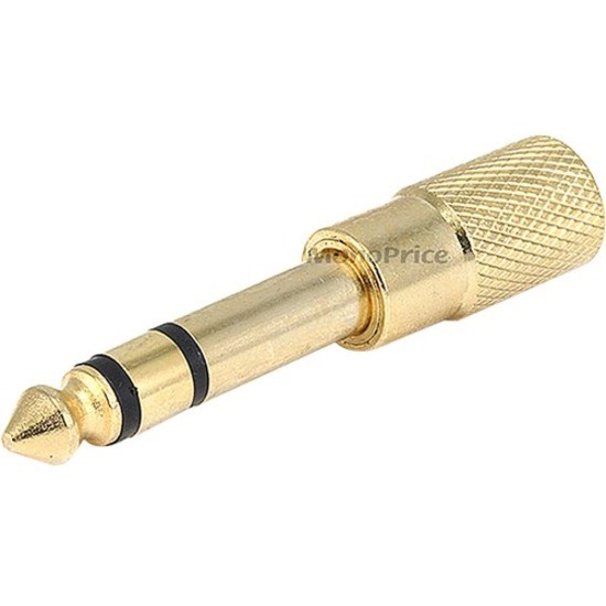 Monoprice Metal 6.35mm (1/4 Inch) Stereo Plug to 3.5mm Stereo Jack Adaptor - Gold Plated