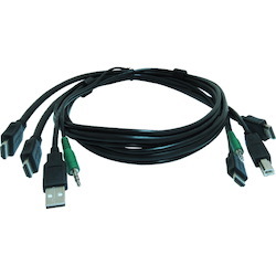 iPGARD 10 ft KVM USB Dual HDMI Cable with Audio