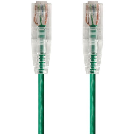 Monoprice SlimRun Cat6 28AWG UTP Ethernet Network Cable, 0.5ft Green