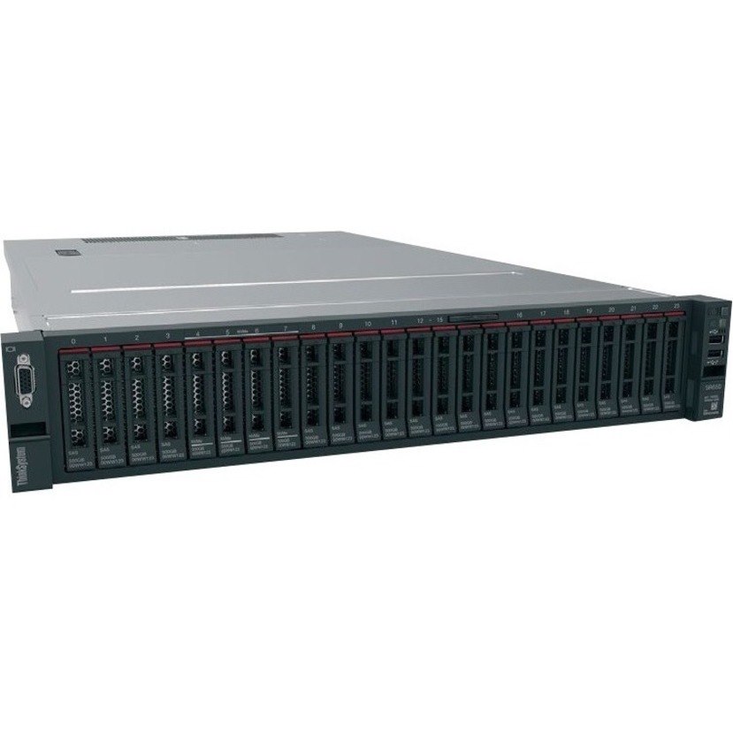 Lenovo ThinkSystem SR650 7X06A09NNA 2U Rack Server - 2 x Intel Xeon Platinum 8176 2.10 GHz - 768 GB RAM - 19.52 TB SSD - (4 x 3.84TB, 2 x 480GB, 4 x 800GB) SSD Configuration - 12Gb/s SAS, Serial ATA/600 Controller