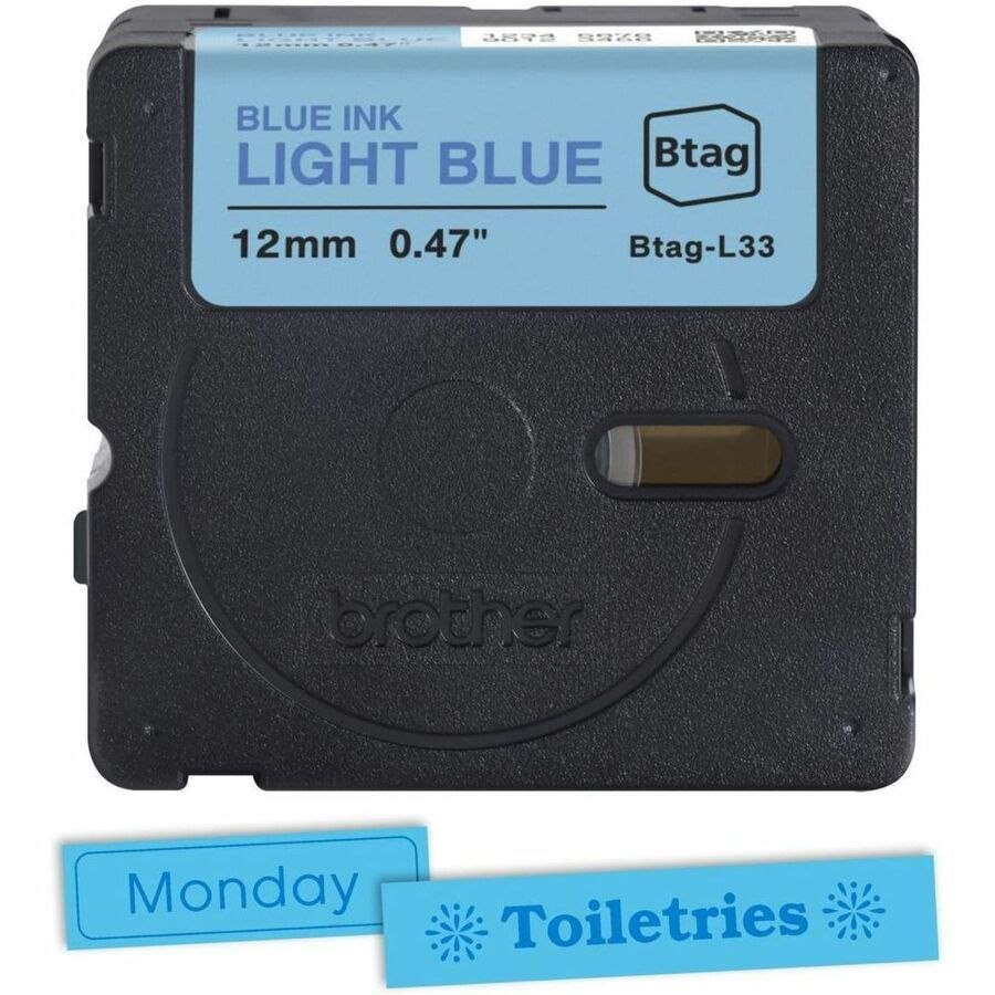 Brother P-touch BTAG-L33 Blue on Light Blue Label Tape