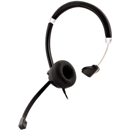 V7 Deluxe HU411 Wired Over-the-head Mono Headset - Black, Silver