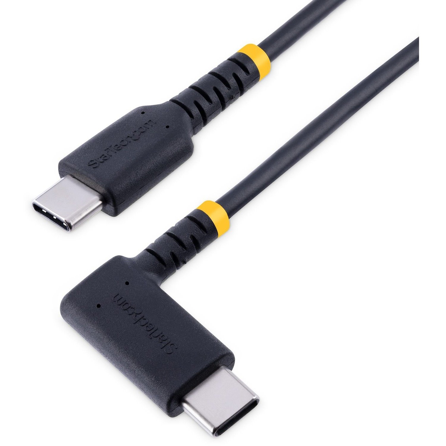 StarTech.com 6in (15cm) USB C Charging Cable Right Angle, 60W PD 3A, Heavy Duty Fast Charge USB-C Cable, Durable Rugged Aramid Fiber