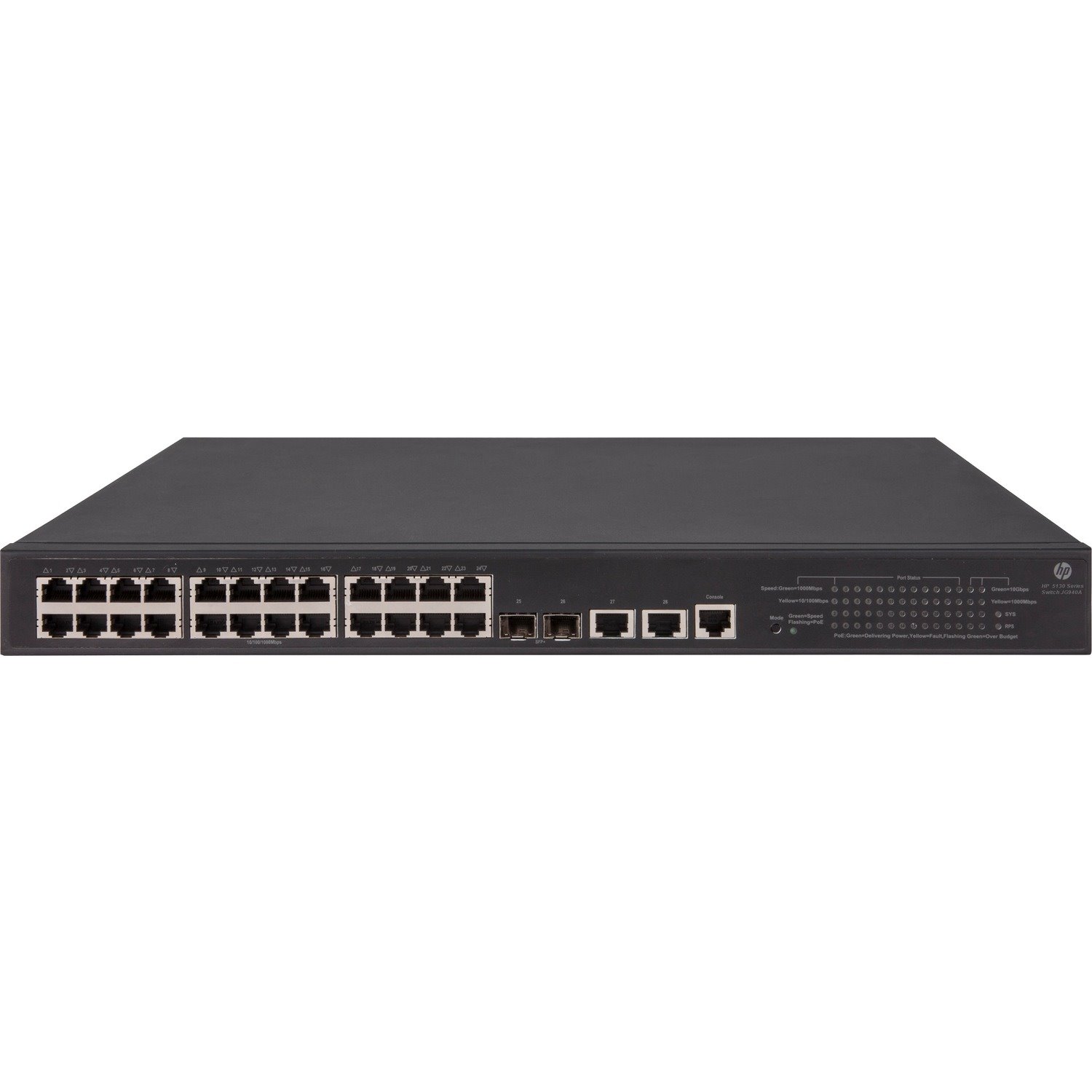 HPE 5130 EI 5130-24G-PoE+-2SFP+-2XGT (370W) EI 26 Ports Manageable Layer 3 Switch - Gigabit Ethernet, 10 Gigabit Ethernet - 10/100/1000Base-TX, 10GBase-X, 10GBase-T