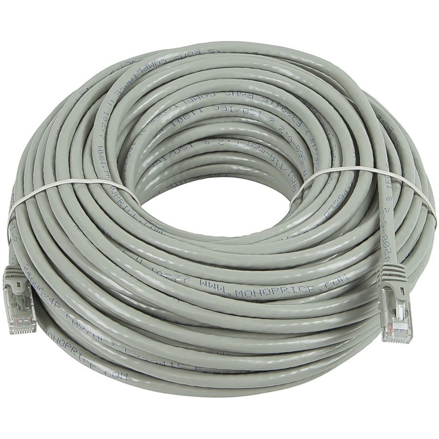Monoprice FLEXboot Series Cat5e 24AWG UTP Ethernet Network Patch Cable, 100ft Gray