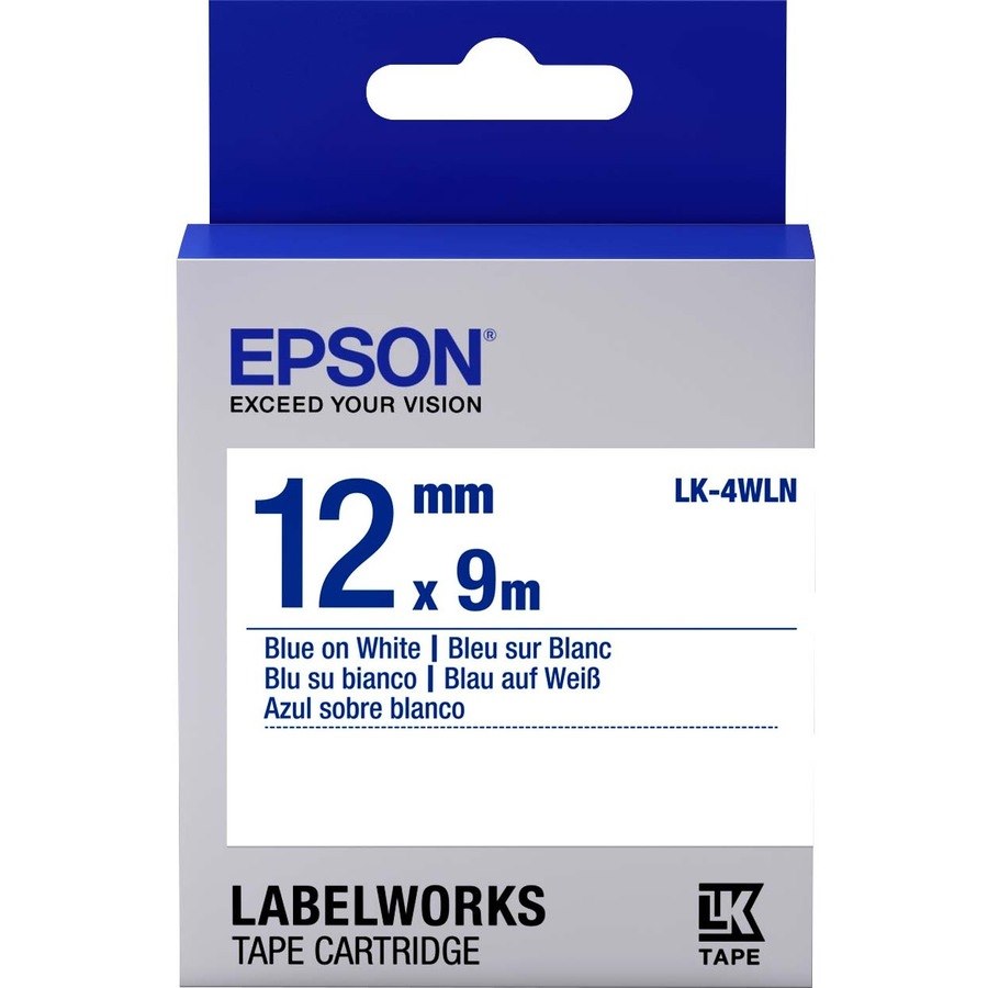 Epson LabelWorks Standard LK Tape Cartridge ~1/2" Blue on White