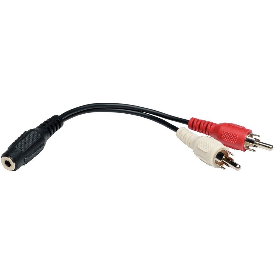 Eaton Tripp Lite Series 3.5 mm Mini Stereo to RCA Audio Y Splitter Adapter Cable (F/2xM), 6 in. (15.2 cm)