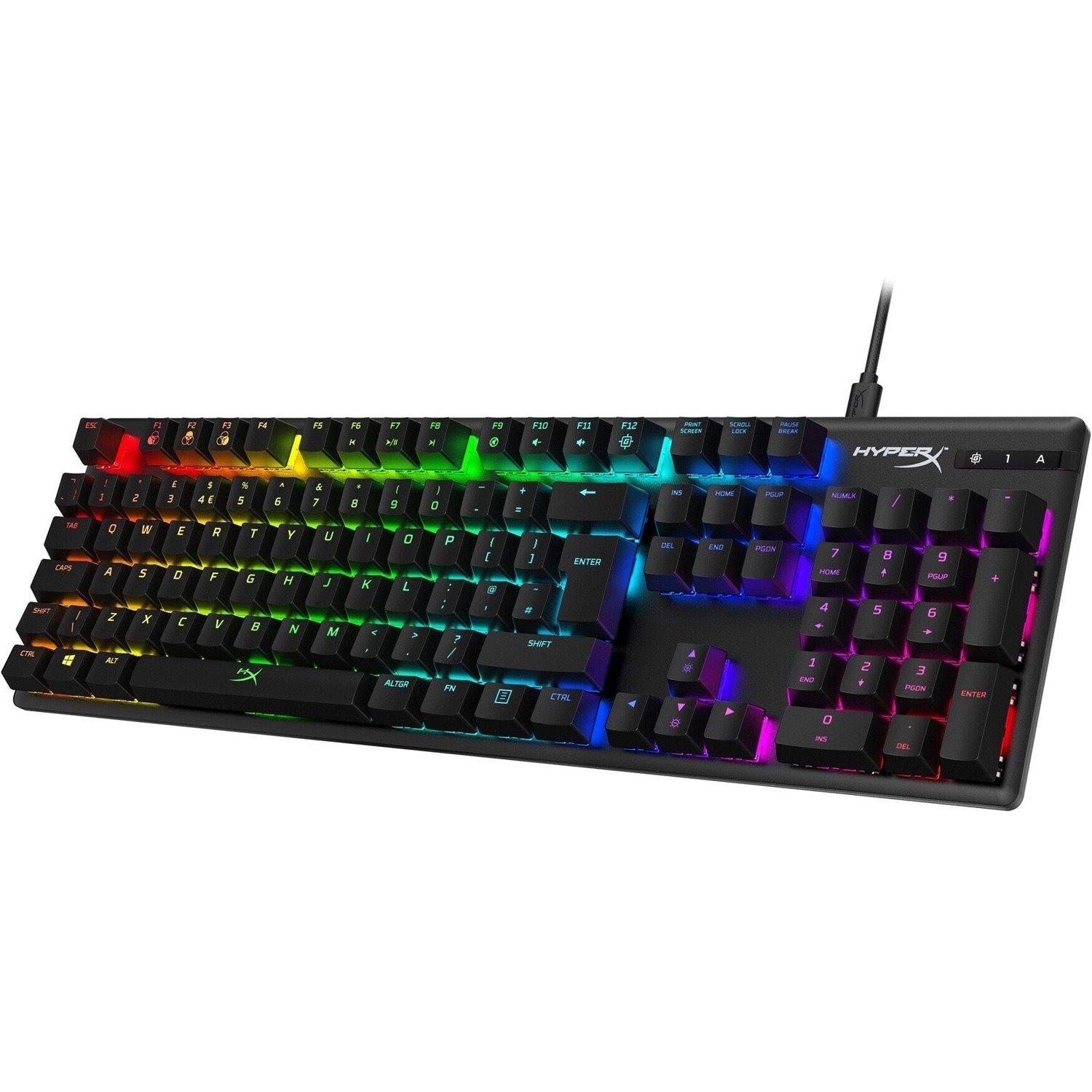 HyperX Alloy Origins Gaming Keyboard - Cable Connectivity - USB Type C, USB Type A Interface - RGB LED - English (UK)