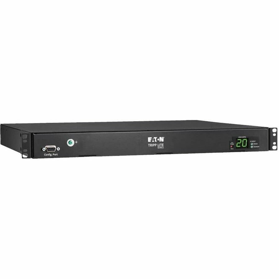 Eaton Tripp Lite Series 3.8kW 200-240V Single-Phase ATS/Local Metered PDU - 8 C13 and 2 C19 Outlets, Dual C20 Inlets, 12 ft. Cords, 1U, TAA