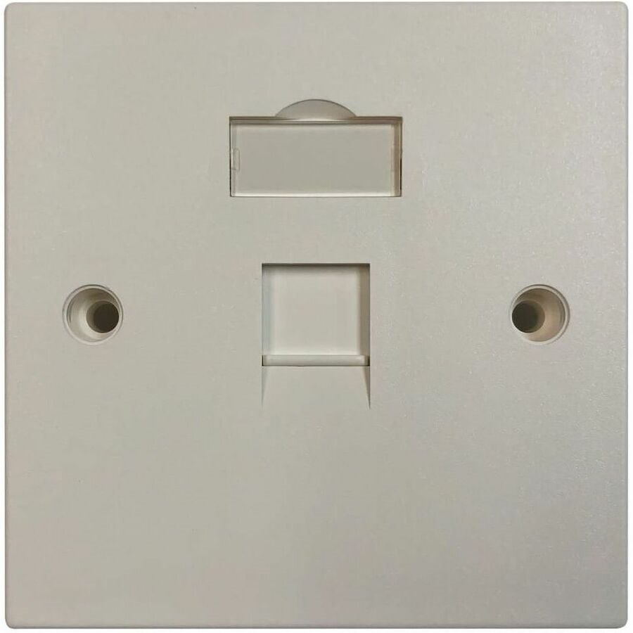 Eaton Tripp Lite Series 1-Port UK-Style Keystone Wall Plate, Unloaded Shuttered Module, White