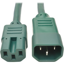 Tripp Lite by Eaton Power Cord C14 to C15 - Heavy-Duty 15A 250V 14 AWG 2 ft. (0.61 m) Green