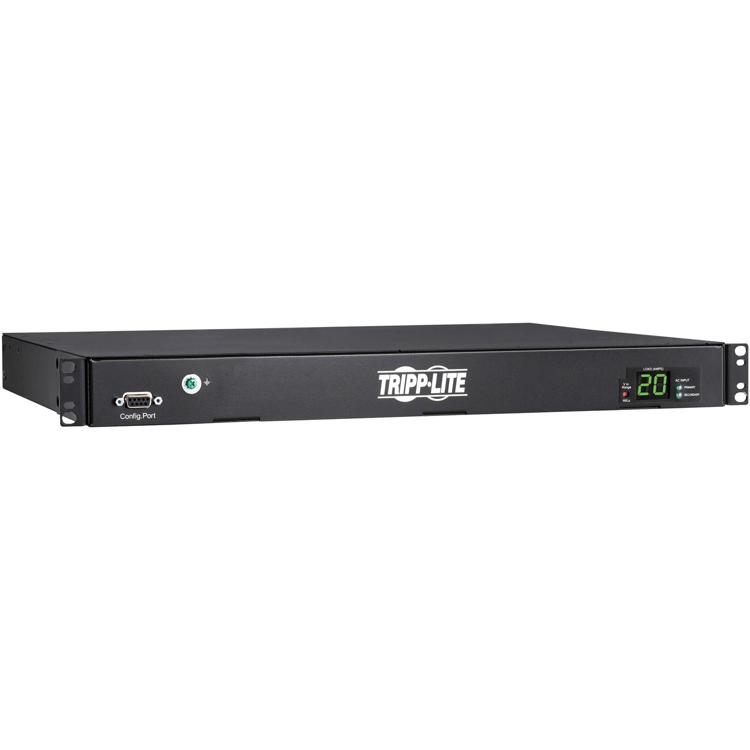 Eaton Tripp Lite Series 3.8kW 200-240V Single-Phase ATS/Local Metered PDU - 8 C13 and 2 C19 Outlets, Dual C20 Inlets, 12 ft. Cords, 1U, TAA