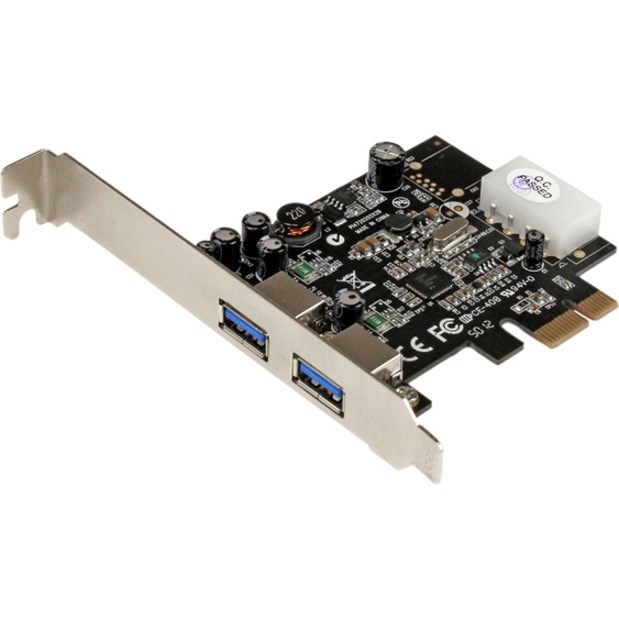 StarTech.com 2 Port PCI Express (PCIe) SuperSpeed USB 3.0 Card Adapter with UASP - 5Gbps - LP4 Power