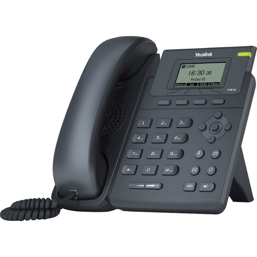 Yealink SIP-T19P E2 IP Phone - Corded - Corded - Desktop, Wall Mountable - Black