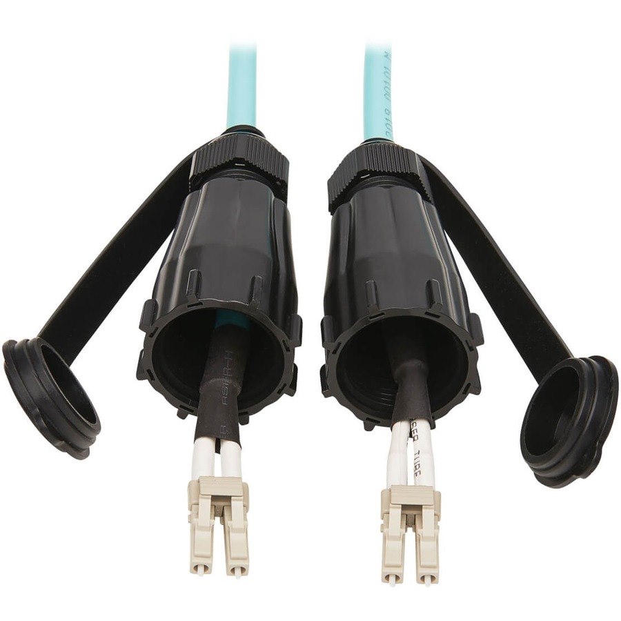 Eaton Tripp Lite Series 10Gb Rigid Industrial Duplex Multimode 50/125 OM3 Fiber Patch Cable (LC/LC) - IP68, Aqua, 1 m (3 ft.)