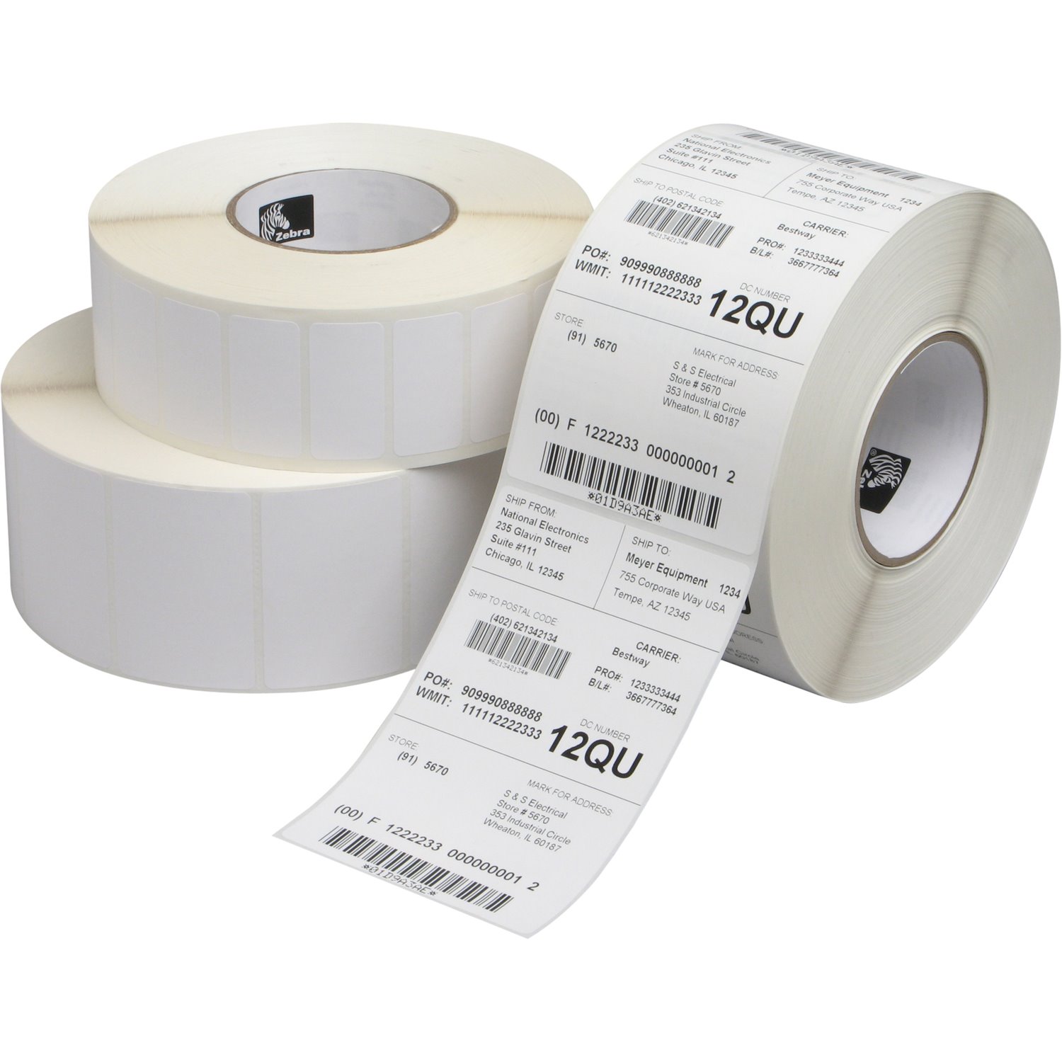 Zebra Label Paper 2.25x1.25in Direct Thermal Zebra Z-Select 4000D
