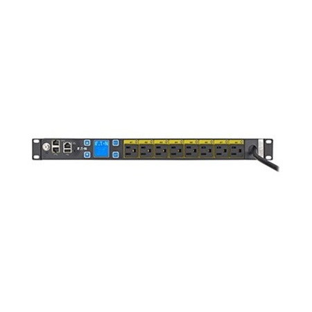 Eaton Managed rack PDU, 1U, 5-15P input, 1.44 kW max, 120V, 12A, 10 ft cord, Single-phase, Outlets: (8) 5-15R