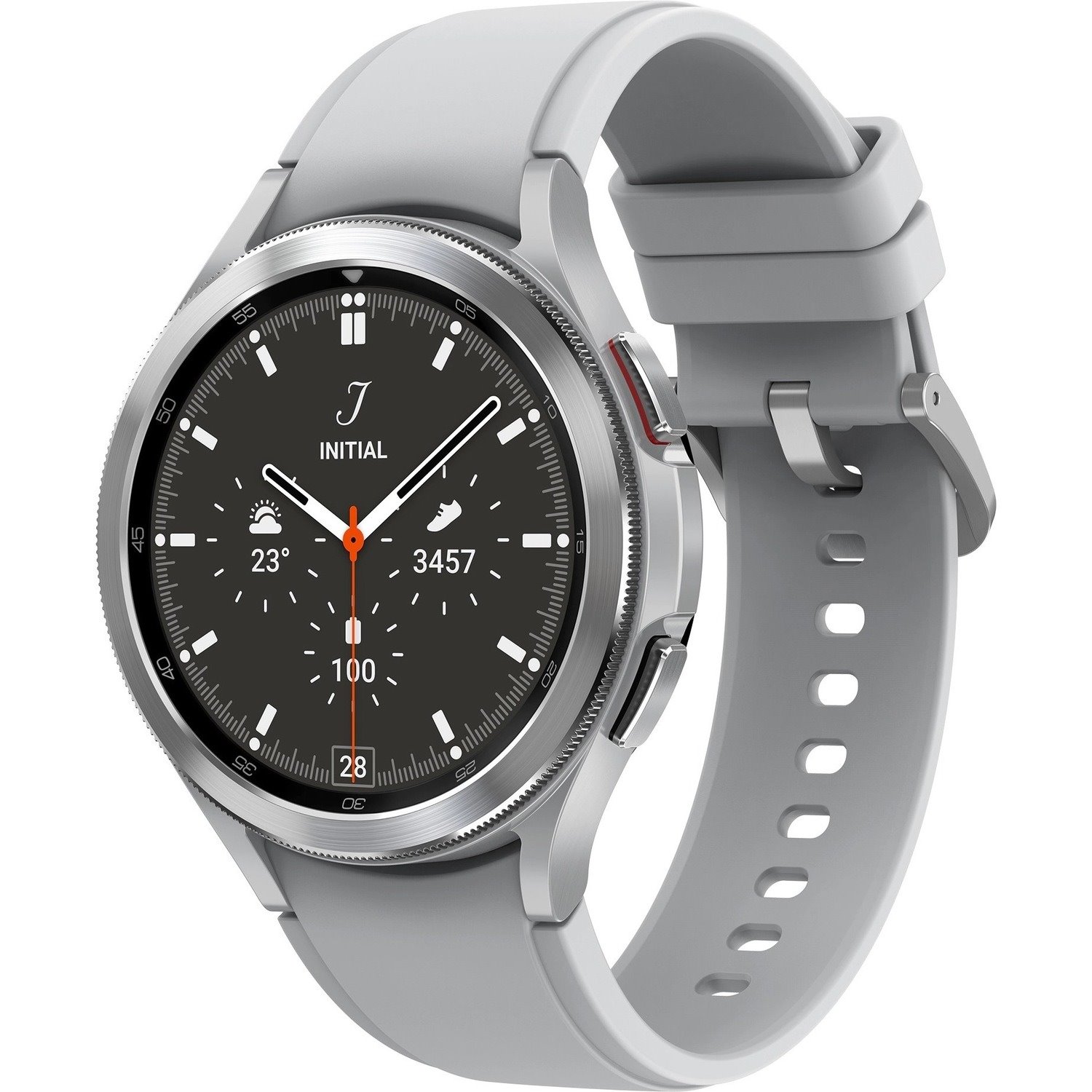 Samsung Galaxy Watch4 Classic SM-R895F Smart Watch - Silver Body Color - Stainless Steel, Glass Body Material - Wireless LAN - 4G