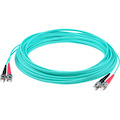 AddOn 50m ST (Male) to ST (Male) Aqua OM4 Duplex Fiber OFNR (Riser-Rated) Patch Cable