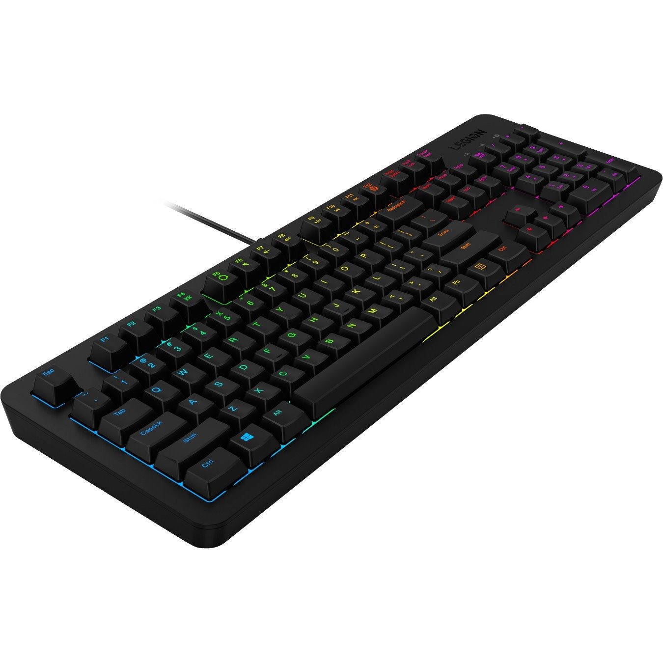 Lenovo Legion K300 Gaming Keyboard - Cable Connectivity - USB 2.0 Interface - English (UK) - QWERTY Layout - Black