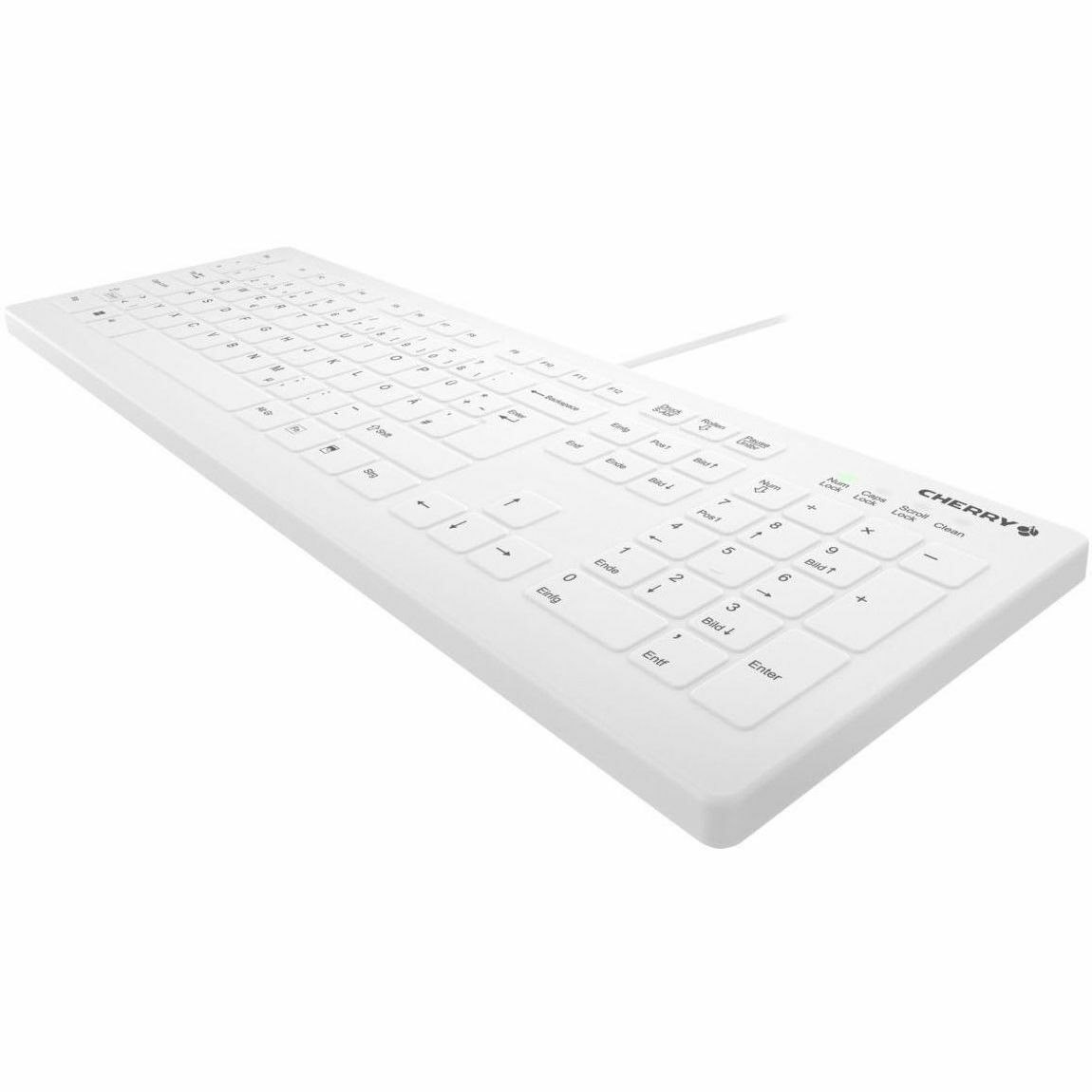 Active Key AK-C8112 Keyboard - Cable Connectivity - USB Type A Interface - White