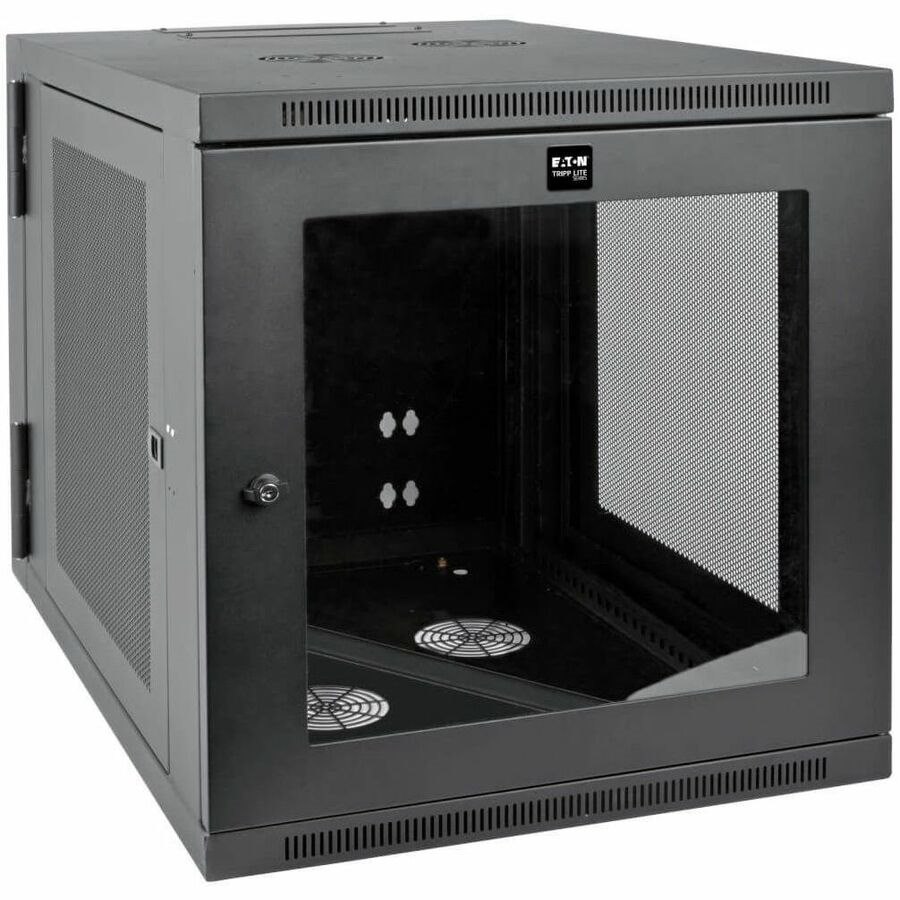 Eaton Tripp Lite Series SmartRack 12U Server-Depth Wall-Mount Small Rack Enclosure, Clear Acrylic Window, Hinged Back