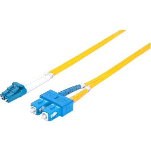 Intellinet Network Solutions Fiber Optic Patch Cable, LC/SC, OS2, 9/125, Single-Mode, Duplex, Yellow, 10 ft (3 m)