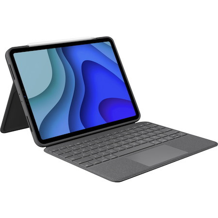 Logitech Folio Touch Keyboard/Cover Case for 27.9 cm (11") iPad Air (4th Generation) Tablet - Oxford Gray