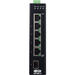 Tripp Lite by Eaton 5-Port Managed Industrial Gigabit Ethernet Switch - 10/100/1000 Mbps, GbE SFP Slot, -40Â&deg; to 75Â&deg;C, DIN Mount - TAA Compliant