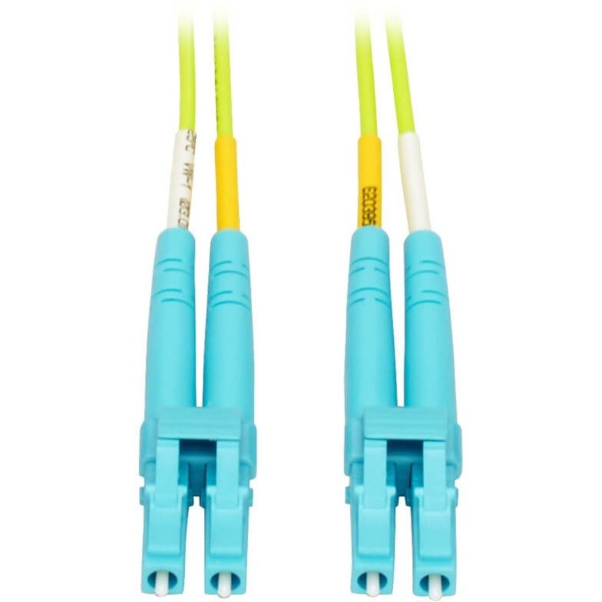 Eaton Tripp Lite Series 100G Duplex Multimode 50/125 OM5 LSZH Fiber Optic Cable (LC/LC), Lime Green, 15 m