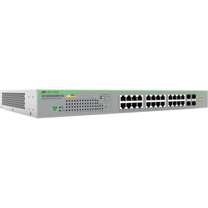 Allied Telesis GS950 V2 GS950/28PS V2 24 Ports Manageable Ethernet Switch - Gigabit Ethernet - 10/100/1000Base-T, 100/1000Base-X