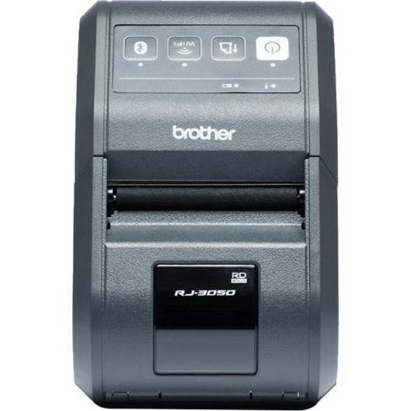 Brother RJ-3050 Thermal Transfer Printer - Monochrome - Handheld - Label Print - USB - Bluetooth - Wireless LAN - Battery Included