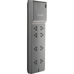 Belkin 8-Outlet Surge Protector - 8ft Cord - Right Angle Plug - 2500 Joules - Black