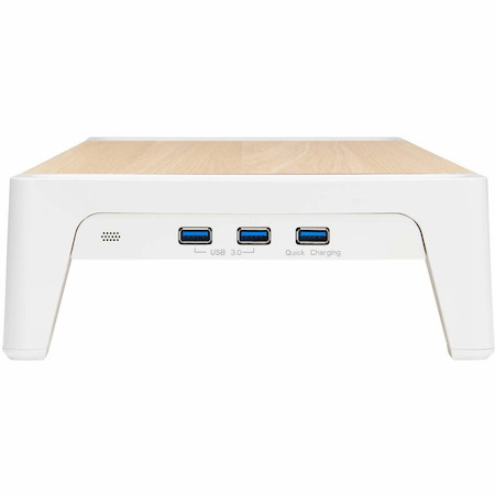 Tripp Lite by Eaton Monitor Riser for Desk - Wood Top, USB-A Charge and Data Ports