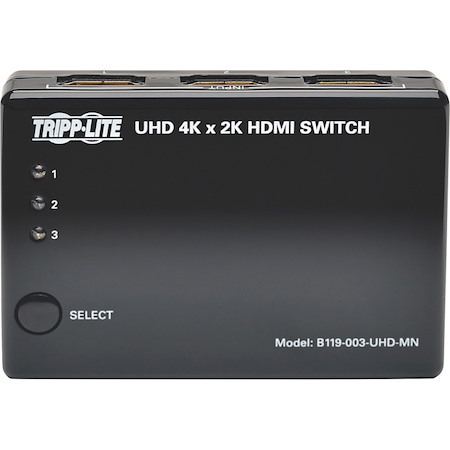 Tripp Lite 3-Port HDMI Mini Switch with Remote Control 4K (HDMI F/3xF) 3D HDCP 1.4 EDID