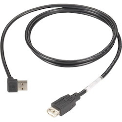 Black Box USB 2.0 Cable - Type A Male (Right Angle) to Type A Female, 4-ft. (1.2-m)
