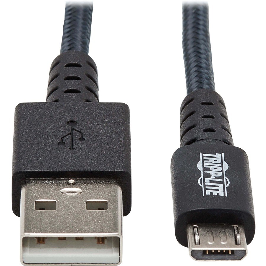 Eaton Tripp Lite Series Heavy-Duty USB 2.0 USB-A to Micro-B Cable - M/M, UHMWPE and Aramid Fibers, Gray, 10 ft. (3.05 m)