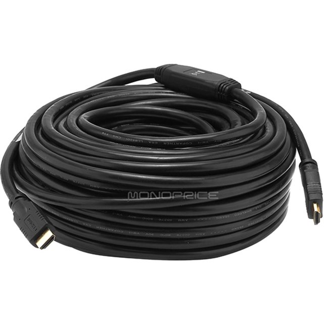 Monoprice 131ft 24AWG CL2 Standard HDMI Cable with Built-in Equalizer - Black