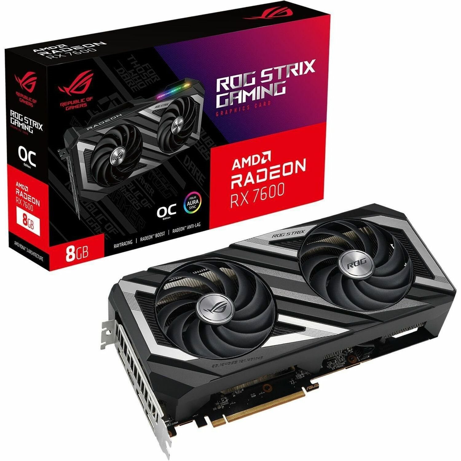 Asus ROG AMD Radeon RX 7600 Graphic Card - 8 GB GDDR6