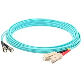 AddOn 40m SC (Male) to ST (Male) Aqua OM3 Duplex Fiber OFNR (Riser-Rated) Patch Cable