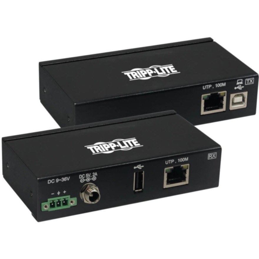 Eaton Tripp Lite Series 1-Port Industrial USB over Cat6 Extender, ESD Protection, PoC - USB 2.0, Mountable, 330 ft., TAA